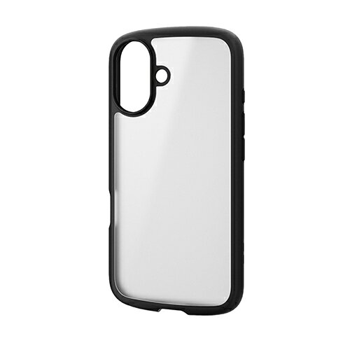 Rakuten - エレコム(ELECOM) PM-A24ATSLFCSBK ブラック iPhone16用ケース ハイブリッド 衝撃吸収 軽量 カメラレンズ保護設計