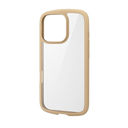 Rakuten - エレコム(ELECOM) PM-A24CTSLFCBE カフェオレ iPhone16 Pro用ケース ハイブリッド 衝撃吸収 軽量 薄型 カメラ周り保護