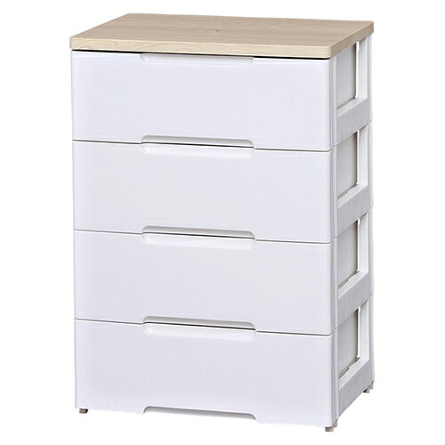 アイリスオーヤマ(Iris Ohyama) HG-554(ホワイト/ペアー) ウッドトップチェスト