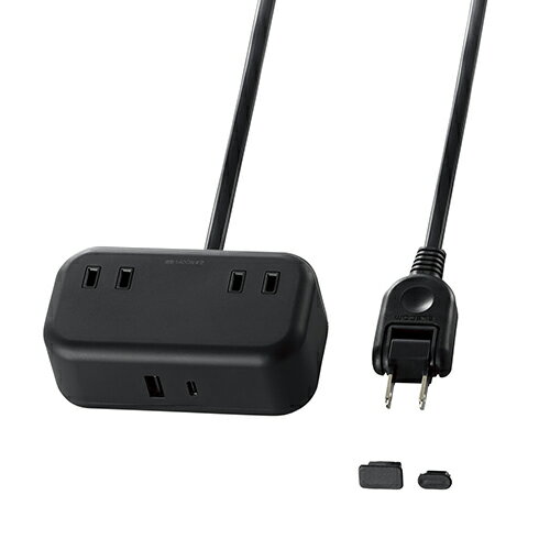 ■2つの差込口とそれぞれ1つのUSB Type-C(TM)(USB-C(TM))ポート、USB-Aポートを備えたUSBタップです■USBの最大出力は20Wで、別途充電器などを用意することなく、対応するスマートフォンやタブレットを2台同時に充電できます■USB Type-C(TM)(USB-C(TM))ポートを単独で使用する際はUSB Power Delivery 20Wが利用でき、対応するスマートフォンやタブレットの急速充電が可能です■USB-Aポートには接続された機器を自動検知し、最適な出力で充電できる「おまかせ充電」機能を搭載しています■USB Type-C(TM)(USB-C(TM))とUSB-Aのポートにはそれぞれ専用のポートキャップが付いており、不使用時にホコリの侵入を防止しますTU042220BK差込口仕様:Aタイプ 2ピン 差込口個数:2個口 差込口間隔:55mm プラグ仕様:Aタイプ 2ピン ACコード長:約2.0m USB端子形状:USB Type-C(TM)(USB-C(TM))ポートx1 USB-Aポートx1 AC側定格:14A 125V 1400Wまで USB側定格入力:AC100-240V 50/60Hz USB側定格出力:最大20W USB側定格出力:USB Type-C(TM)(USB-C(TM))ポート 単独使用時USB Power Delivery 20W(5V/3.0A 9V/2.25A)USB-A併用時15W(5V/3A)USB側定格出力:USB-Aポート 12W(5V/2.4A)雷ガード:○ ほこりシャッター:○(AC差込口のみ)(USBポートには差込式の蓋が付いています)二重構造:○ 二重被ふく:○ 絶縁キャッププラグ:○ スイングプラグ:○ 吊り穴:○ カラー:ブラック 材質:本体:ポリカーボネート樹脂 差込口:ユリア樹脂 プラグ:PVC樹脂 外形寸法:約幅100x奥行58x高さ39(mm)※本体のみ(突起部を除く)質量:約294g 付属品:取扱説明書 使用可能地域:日本国内専用 規格:USB Power Delivery対応 法規:◇PSE 特定電気用品 保証期間:1年間 その他:横滑り防止のためのシリコン脚付き その他:※USB Type-C and USB-C are trademarks of USB Implementers Forum.2つの差込口とUSBポートを備えたUSBタップ