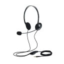 エレコム(ELECOM) HS-HP14STBK 両耳小型有線オーバーヘッドセット φ3.5mm4極ミニプラグ
