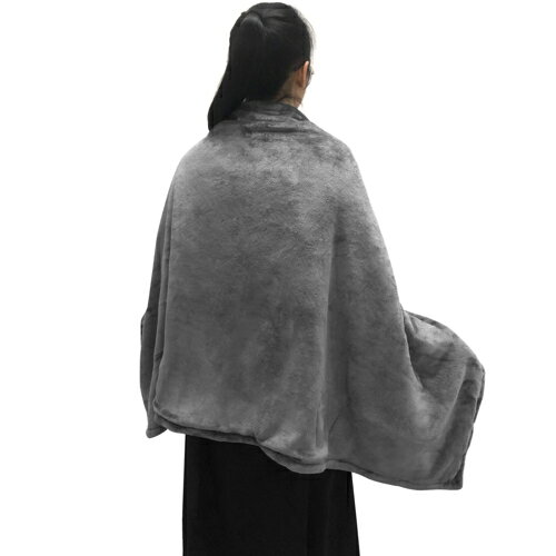 ワンズマート楽天市場店の電気ブランケット グラフェン素材使用 USB給電 ポンチョタイプ 80cm×150cm ひざ掛け 3段階温度調節 4時間オートパワーオフ 安全設計 BKT38102｜アングル2