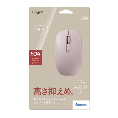 ワンズマート楽天市場店のナカバヤシ MUS-BKF219P ピンク Bluetooth静音5ボタンBlueLEDマウス MUSBKF219P｜アングル3