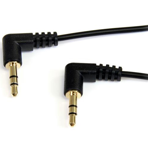 Audio Cables - StarTech(スターテック) MU3MMS2RA ブラック 両端L型 スリム3.5mmステレオミニプラグオーディオケーブル 90cm