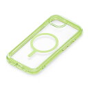PGA PG-25KMA06GR(ネオングリーン) iPhone 16e用 MagSafe対応 エアクッションケース ネオン 背面ケース(2)