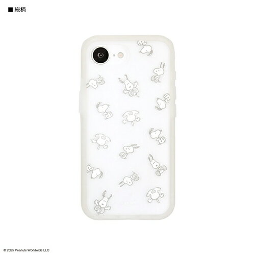 グルマンディーズ(gourmandis) SNGG-122B 総柄 iPhone16e対応ケース プロテクトジャケット ピーナッツ スヌーピー IIIIfit プランプフレーム