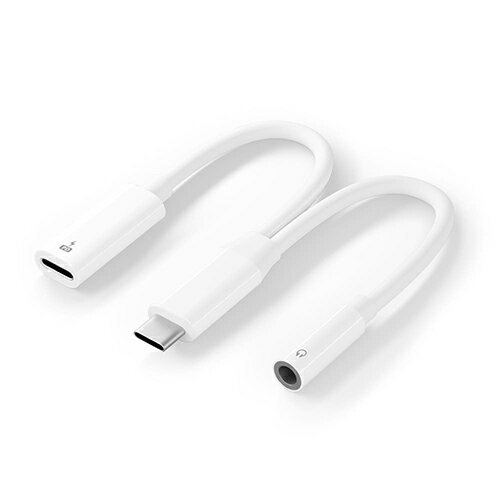PGA PG-35CCHG02WH USB-C充電ポート付 3.5mm to USB-C イヤホン変換アダプタ PG35C...