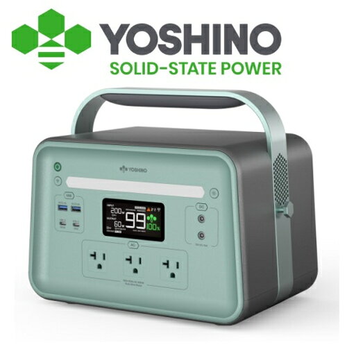 ■容量602Wh 小型定格 出力600W/最大1200W■YOSHINOの固体電池によって高性能かつ圧倒的安全性を実現。■9台同時給電可能で、多数の安全認証を取得。■高いエネルギー密度、小型・軽量で長寿命、幅広い温度範囲にも対応。■高いデザイン性と耐久性の両立。軽量で携帯性にも優れる。■AC、USB-C、シガーソケット、ソーラー充電と多様な充電方法。■最大5年間の製品保証。専用アプリで遠隔操作や様々な設定を可能に。製品概要　：　　バッテリータイプ　　：　固体電池Li-NCM 16.2Ah　容量　：　602Wh、18.6V、32.4Ah　AC出力　：　600W(定格)、1200W(瞬間最大)　重量　：　7.7kg　寸法　：　296 x 204 x 256 mm　サイクル寿命　：　約4000回(初期容量の80%以上を維持)　保証　：　最大5年（ご購入から3年間の保証（会員登録で2年間の延長保証））温度/湿度　：　　放電温度範囲　：　-10〜60℃　充電温度範囲　：　0〜55℃　保管温度範囲　：　-18〜60℃　使用湿度　：　最大90%まで入力　：　　DC入力　：　24VDC/5A、最大120W　車載入力　：　12VDC/10A、最大120W　XT60入力　：　最大12-30VDC/5A、最大100W　USB-C PD入力　：　5-20VDC/3A、20VDC/5A、最大100W出力　合計9ポート　：　　AC出力　：　最大20A(x3)　12V DC出力　：　最大10A(x2)　USB-A出力　：　最大20W(x2)　USB-C出力　：　最大20W(x1)　USB-C PD出力　：　最大100W(x1)特徴　：　　アプリ(Wi-Fi、Bluetoothによる接続可能)　OTA　パススルー可能　LEDライトバー搭載パッケージ内容　：　　B600 SST 固体電池ポータブル電源本体　取扱説明書、サンクスカード、保証書カード　AC to DC充電アダプター　シガーソケット充電ケーブル　DC5521 to シガーソケット出力ケーブル　ソーラー充電ケーブルMC4 to XT60AC充電時間　：　4時間で80％ソーラーパネル(別売)の最大使用可能数　：　SP100（100W） 最大一枚安全認証　：　TELEC、ETL、FC、UN38.3、PSE、EMC三元固体電池を使用したポータブル電源
