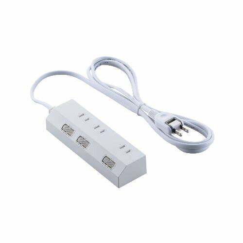 エレコム(ELECOM) T-IS01M-2320WH ホワイト 電源タップ 延長コード 2m コンセント 3個口 ほこりシャッ..