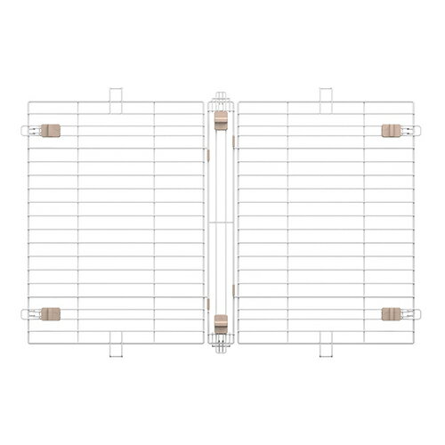 ■取り付けが簡単なウッディサークル専用の屋根です。ウッディサークルに屋根を取り付けることで、留守番時などのペットの飛び出しを防止します。■適合商品：ウッディサークル PWSR-1280V/PWSR-1280HV専用PWSY1280V素材：線材：スチール(エポキシ樹脂塗装)、ロック部：ABS樹脂備考：　
