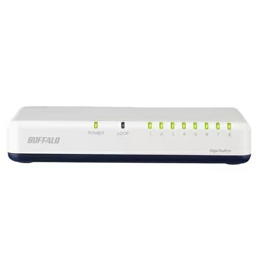 バッファロー(BUFFALO) LSW7-GT-8EP-WH(ホワイト) Giga対応 スイッチングハブ 8ポート 電源外付けモデル マグネット付