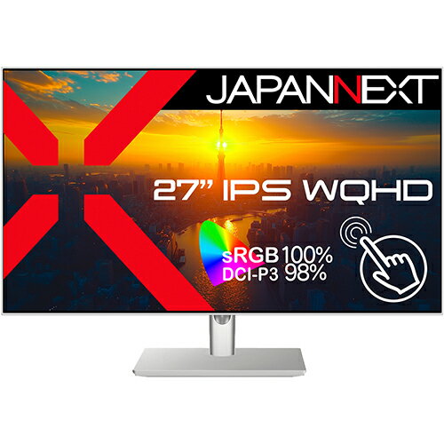 ジャパンネクスト(JAPANNEXT) JN-IPS27WQHDR-C65W-FLD-T(ホワイト) IPSパネル搭載10点マルチタッチ対応WQHD 27インチ 液晶モニター
