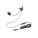 エレコム(ELECOM) HS-EP21MTBK(ブラック) ヘッドセット 片耳 有線 3.5mm 接続 カナル型 マイク付き 高音質 音量調整 ミュート機能