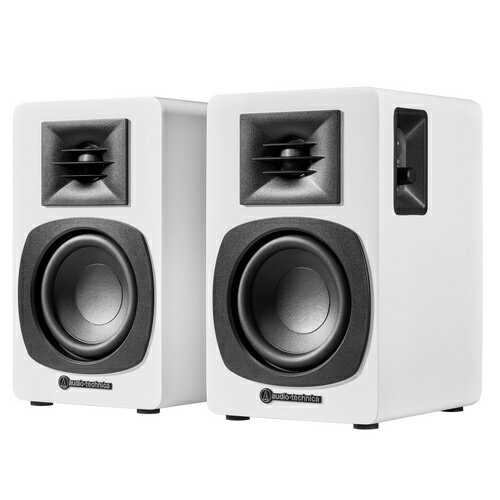 オーディオテクニカ(audio-technica) AT-SP3X-WH ホワイト パワードブックシェルフスピーカー 有線とワイヤレス接続で楽しめるパワードスピーカー