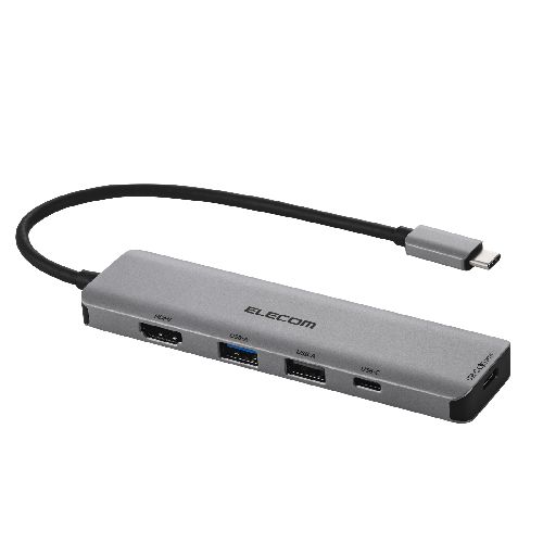 エレコム(ELECOM) DST-050BP1SV シルバー USB Type-C ドッキングステーション 5-in-1 4K HDMI PD充電 MacBook Pro / Air などPC対応