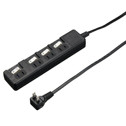 ヤザワ H8KS443BK ブラック 雷ガード付4個口節電タップ3m H8KS443BK