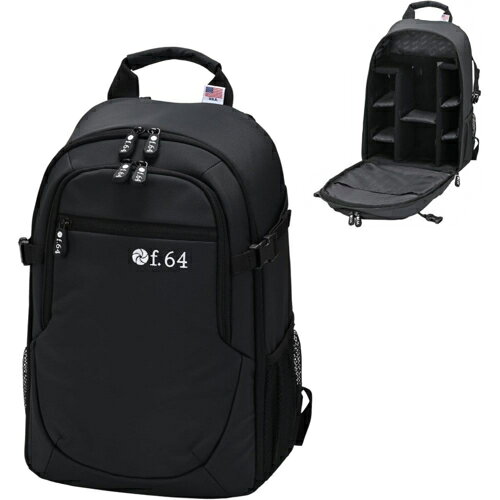 エツミ f.64 VF64RKS-CBK カーボンブラック カメラリュック バックパック 内寸：260×350×100-150mm