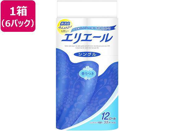 大王製紙 エリエール トイレットティシュー 55m シングル 12ロール×6袋[代引不可]