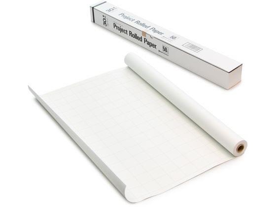 【代引不可商品】仕入先よりお客様宅へ直送手配いたします商品です。そのため代引きは対応致しかねます。フリーカットで広い用途に使えます。コピーに写りにくい方眼罫です。厚口の上質紙使用。ケースに入れたままカットできます。●プロジェクトロールペーパー●色：白●サイズ：788mm×30m巻●仕様：50mm方眼●紙質：特抄上質紙81．4g／m2●注文単位：1本※メーカーの都合により、パッケージ・仕様等は予告なく変更になる場合がございます。30メートル巻のます目模造紙
