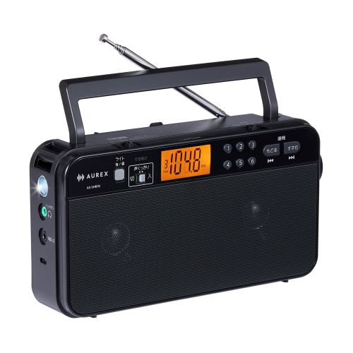 Aurex(オーレックス) AX-SHR70K ブラック LEDライト付きホームラジオ ワイドFM対応 ・AM・FM 声くっきり機能搭載 おやすみタイマー付（楽天・ワンズマート楽天市場店）