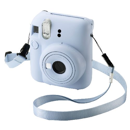 エレコム(ELECOM) IC-STSDM12BU ブルー カメラストラップ 首掛け / 肩掛け / たすき掛け チェキ instax 写ルンです コンデジ対応 長さ調整可