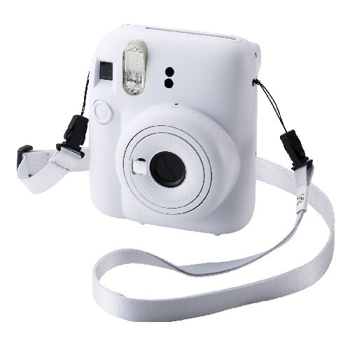 Rakuten - エレコム(ELECOM) IC-STSDM12WH ホワイト カメラストラップ 首掛け / 肩掛け / たすき掛け チェキ instax 写ルンです コンデジ対応 長さ調整可