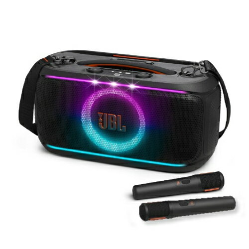 【長期保証付】JBL(ジェイ ビー エル) JBL PartyBox On-the-Go2 Bluetoothスピーカー パーティースピーカー マイク2本付属 ショルダーストラップ IPX4防水