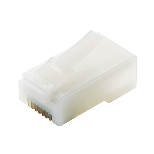 エレコム(ELECOM) LD-RJ45T10/T2 ハーフクリア RJ45 LANコネクタ Cat5e 10個 自作用 爪折れ防止 単線・..