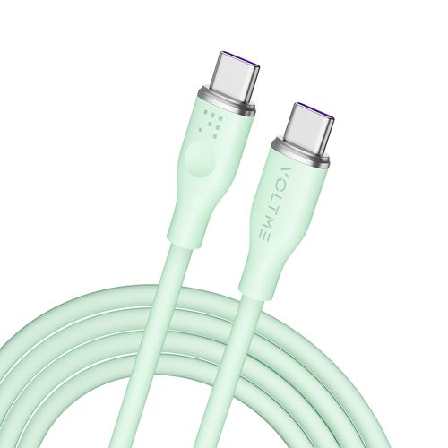 ボルトミー(VOLTME) C2148 グリーン モスシリーズ Eマーカー シリコン 充電ケーブル USB-C＆USB-C 100W 1.8m
