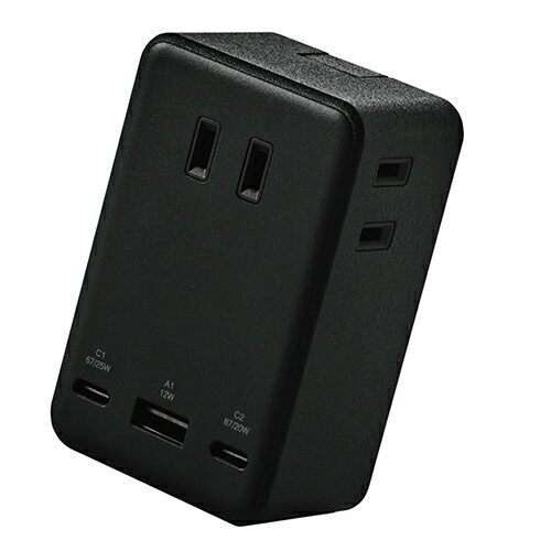 エレコム(ELECOM) T-U09-3AC2BK ブラック 電源タップ コンセント×3 USB Type-C×2 USB-A×1 ポート付き 6..