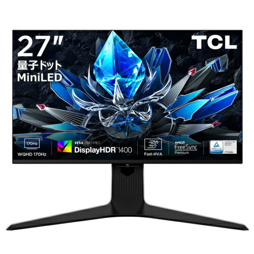 TCL(ティーシーエル) 27R73Q 27インチ WQHD(2560x1440) ゲーミングモニター 量子ドットMini LED 240Hz HVAパネル TK27R73Q