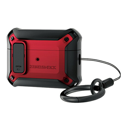 エレコム AVA-AP4ZEROLRD AirPods Pro (第2世代)用ZEROSHOCK Lockケース レッド AVAAP4ZEROLRD