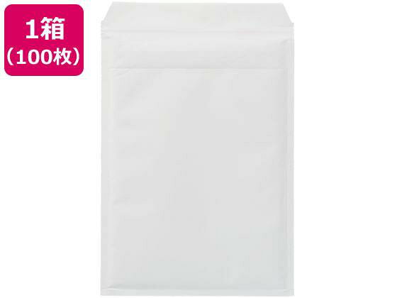 【代引不可商品】仕入先よりお客様宅へ直送手配いたします商品です。そのため代引きは対応致しかねます。内側にエアークッションが付いた封筒。封かん用テープ付きです。両サイドに手が切れにくい、ギザギザカット加工付きです。●色：白●サイズ（A4用）：外寸／縦340×横255mm、内寸／縦330×横235mm ※5mm前後の誤差があります●重量：約50g●注文単位：1箱（100枚入）●材質：クッション／ポリエチレン、封筒／晒クラフト紙●封かん用テープ付※メーカーの都合により、パッケージ・仕様等は予告なく変更になる場合がございます。　