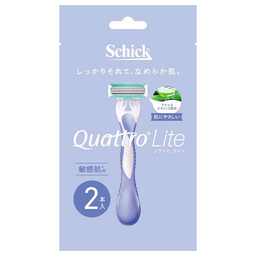 ■敏感肌(※1)にもやさしくなめらかな剃り心地。■スムーザーにはアロエ&ビタミンCを配合した敏感肌向け(※1)の使い捨てボディ用カミソリ。■セーフティワイヤー付4枚刃で肌にやさしくしっかり剃れる。■首振りヘッドで肌のカーブにぴったりフィット。※1…全ての人に刺激がおきないというわけではありません。416324使用方法 ●シェービング剤をつけてからのご使用をお勧めします。原材料 刃部：ステンレス鋼(チタンコーティング)、潤滑スムーザー部(低刺激性)：アロエ、ビタミンC、その他構成材：樹脂、ゴム系材料素材 刃の材質：ステンレス鋼(チタンコート)、本体(ヘッド・ハンドル)：ポリプロピレン(PP)、熱可塑性エラストマー、ポリオキシメチレン(POM)、ABS樹脂使用上の注意 ●カミソリは刃物です。お取り扱いにはご注意ください。●刃の部分には直接手を触れないでください。●お肌に強く押し当てると傷をつける原因になります。すねやひじなどの骨張っているところは、特にやさしくそってください。●落としたり、強い衝撃を与えないでください。これらは刃こぼれの原因となり、お肌を傷めるおそれがありますので、その場合は新しい製品をご使用ください。●古くなった刃はお肌を傷める原因になります。少しでも剃りにくくなったら、新しい製品をご使用ください。●ご使用後は水けをよく切って乾燥した場所に保管してください。未使用のカミソリも湿度の高い場所を避けて保管してください。●水洗いした後は剃り味を保つために刃先を拭かないでください。●ご使用後は必ずキャップをつけて、お子様の手の届かないところに保管してください。●ふきでもの等がある場合やお肌の状態が悪い時には、肌荒れを起こす場合がありますのでご使用をお控えください。●ご使用の際は、弊社製のシェービング剤をつけてからのご使用をお勧めします。●この製品は、替え刃式ではありません。低刺激性スムーザーの敏感肌向けの使い捨てボディ用カミソリ。