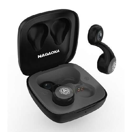 NAGAOKA オープンイヤー型ワイヤレスイヤホン ピュアブラック NRING30PBK(1個)