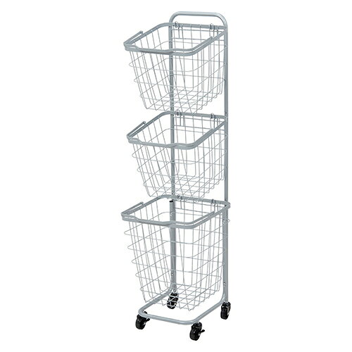 ＝＝＝＝＝＝＝＝＝＝＝＝＝＝＝＝＝＝＝＝＝＝【代引不可商品】仕入先よりお客様宅へ直送手配いたします。そのため代引きは対応しかねます。予めご了承くださいませ。＝＝＝＝＝＝＝＝＝＝＝＝＝＝＝＝＝＝＝＝＝＝■組立式■持ち運べるバスケットが便利■縦型収納で省スペースに洗濯物を分別できます■キャスター付成分材質：主材:スチールサイズ：(約)幅33×奥行39×高さ124cm　