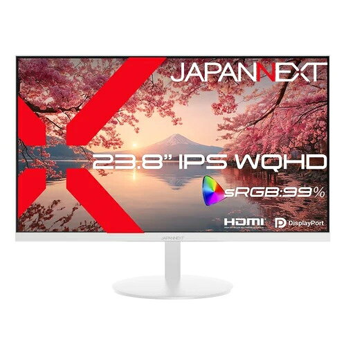 ジャパンネクスト(JAPANNEXT) JN-IPS238Q-W 23.8型 IPSパネル WQHD デスクワークモニター ディスプレイ ホワイト
