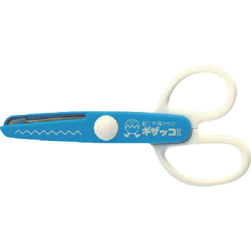 ■紙工作用ハサミです。■ギザギザに切れます。■安心のL字型ブレードです。JPS680刃長(mm)：40刃厚(mm)：1.3全長(mm)：140色：ブルー材質/仕上：　刃部：ステンレス刃物鋼　ハンドル：ABS樹脂　