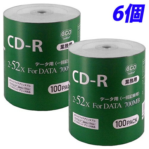 31 and Over - HIDISC CD-R データ用 100枚×6個 2-52倍速対応 700MB CR80GP100_BULK ホワイトプリンタブル 記録ディスク 【送料無料（一部地域除く）】