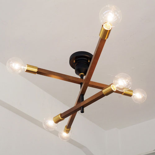 『ポイント10倍』『取寄品』インターフォルム 天井照明 Astre baum アストルバウム シーリングライト 6灯 クリアボール球付 ブラック LT-3526...