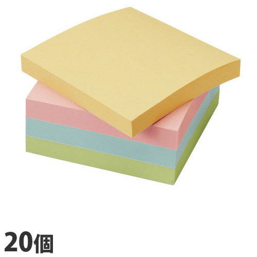 付箋(ふせん) カラーアソート 75×75mm 20冊(10冊×2箱)