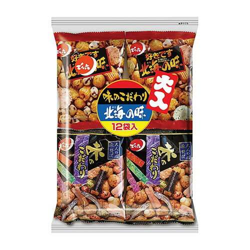 でん六 味のこだわり 北海の味 大入 ペアパック 12袋入 お菓子 おやつ あられ せんべい シェア 個包装