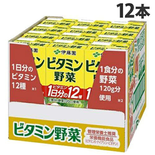 【9/25限定★抽選で最大100%Pバック※要エントリー】『アウトレット品』『賞味期限間近』『賞味期限：25.10.12』ビタミン野菜 紙パック 200ml 12本入 伊藤園のサムネイル