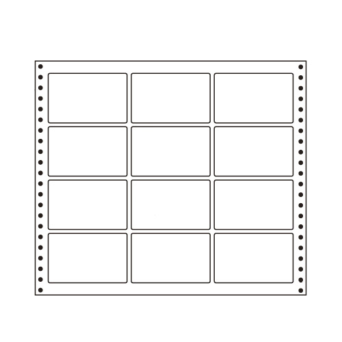 ラベルシール L12B タックシール (連続ラベル) 耐熱タイプ 500折【代引不可】【送料無料(一部地域除く)】