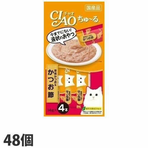 いなば CIAO チャオ ちゅ〜る 宗田かつお＆かつお節 (14g×4本)×48個 SC-75 国産 猫用 猫用おやつ 愛猫 ちゅーる チャオちゅーる『送料無料（一部地域除く）』