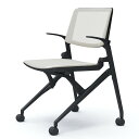 オカムラ ミーティングチェア Marca マルカ 背座メッシュ ブラックフレーム ブラックシェル 肘付 ホワイト 81M2RG F1E2 『代引不可』『送料無料(一部地域除く)』
