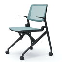 オカムラ ミーティングチェア Marca マルカ 背座メッシュ ブラックフレーム ブラックシェル 肘付 セージ 81M2RG F1E6 『代引不可』『送料無料(一部地域除く)』