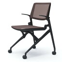 オカムラ ミーティングチェア Marca マルカ 背座メッシュ ブラックフレーム ブラックシェル 肘付 ダークブラウン 81M2RG F1E8 『代引不可』『送料無料(一部地域除く)』
