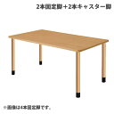 (個人宅+3300円)タック スタンダードテーブル 2本固定脚+2本キャスター脚 W1600×D900×H656mm ナチュラル UFT-4K1690-NA-L...