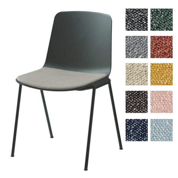 オカムラ チェア プック ブラックフレーム ブラックシェル 肘なし 座パッド付 L681HB [ Puc オフィス家具 家具 椅子 ミーティングチェア ]『代引不可』『送料無料（一部地域除く）』